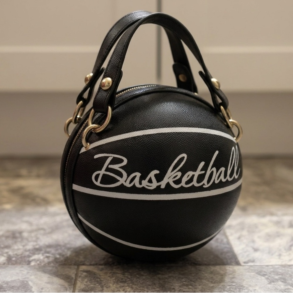 Basketball Novelty Black Round Handbag - Unbranded